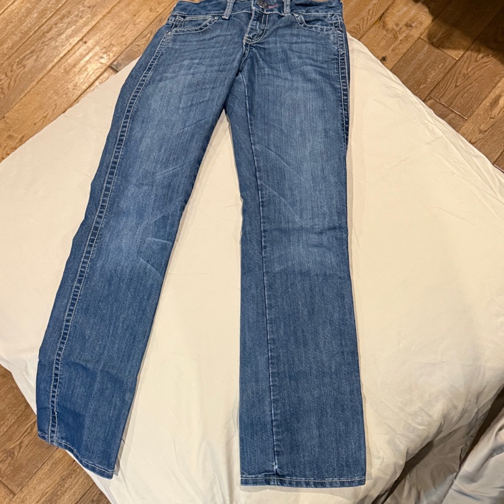 Wrangler Classic Blue Denim Jeans sz 3/4 x 34”
